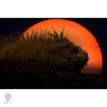 IGUANA, magyarul leguán figura, díszkertben
