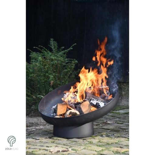 Aszimmetrikus kialakítású öntöttvas tűzrakó tál