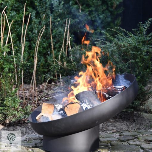 Aszimmetrikus kialakítású öntöttvas tűzrakó tál